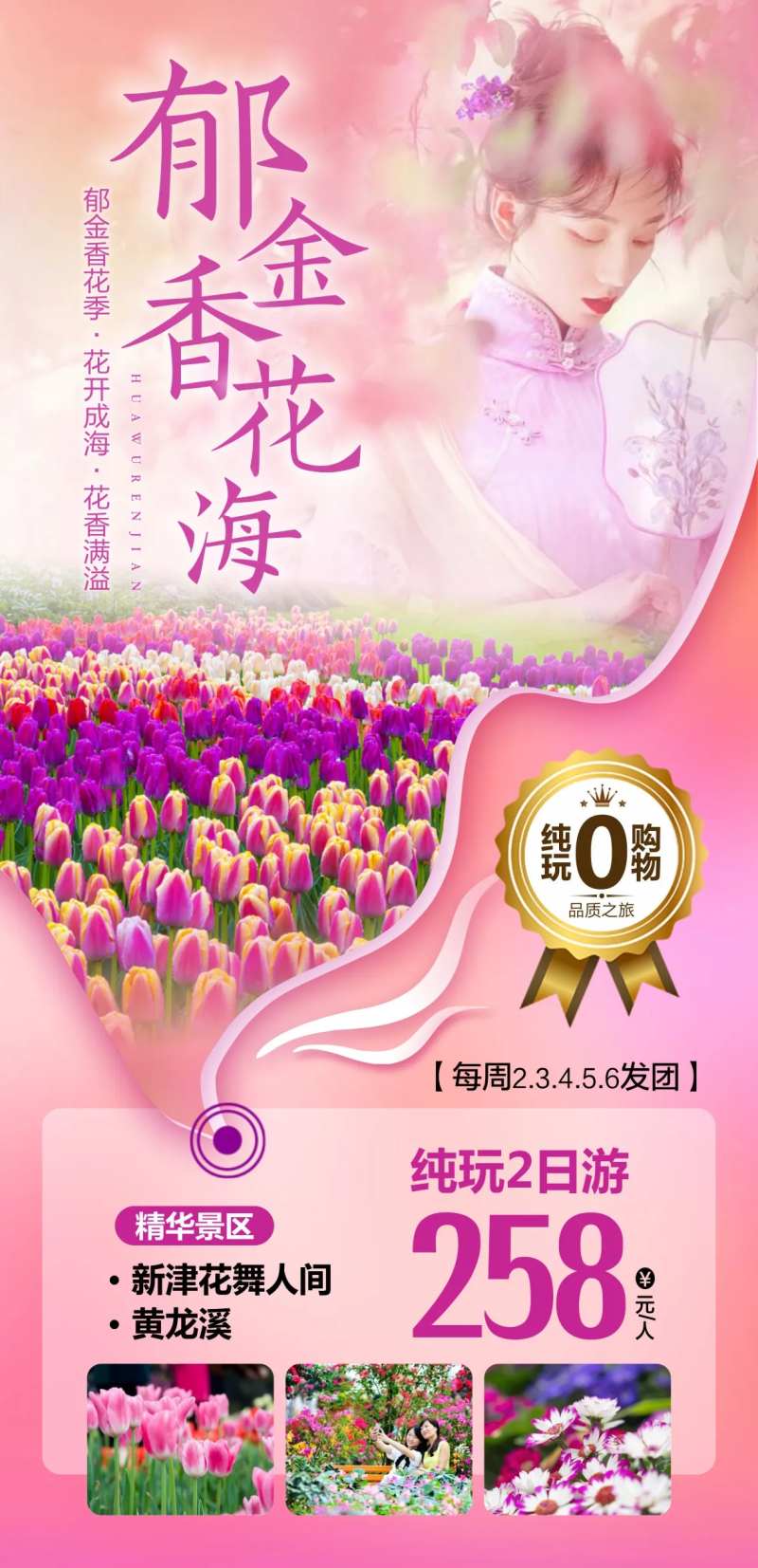 成都周边赏花海报旅游 -采灵感-cailinggan.com