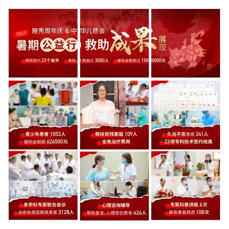 暑假康复成果展示九宫格海报-采灵感-https://www.cailinggan.com/
