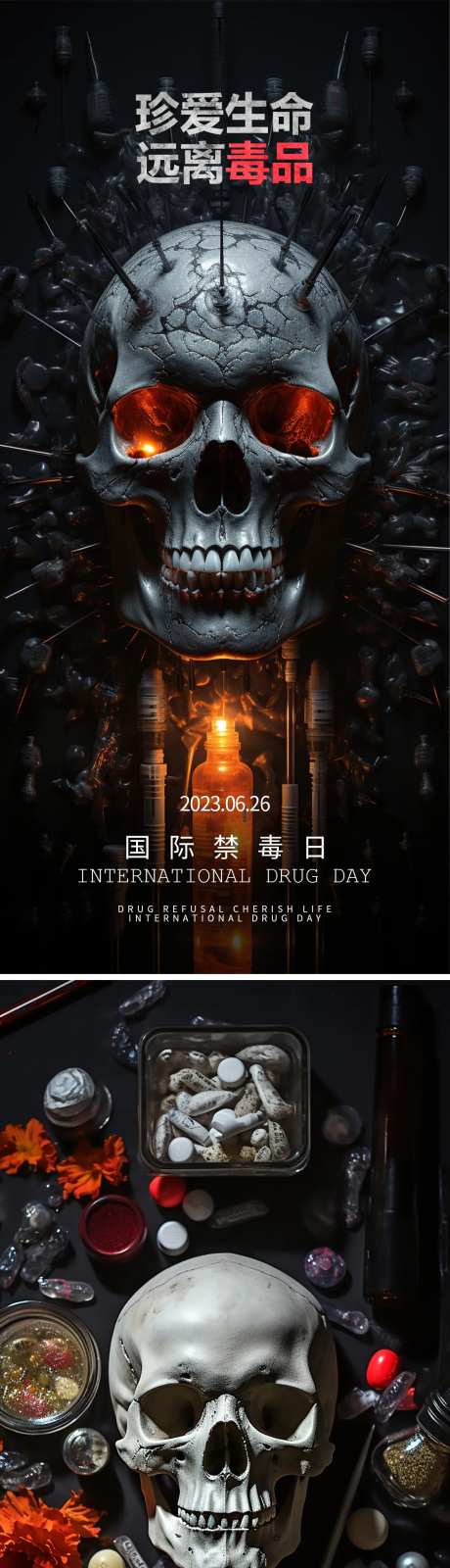 酒吧禁毒日创意系列海报-采灵感-https://www.cailinggan.com/