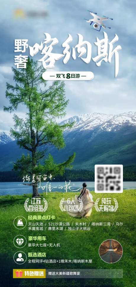 新疆野奢喀纳斯旅游海报-采灵感-https://www.cailinggan.com/