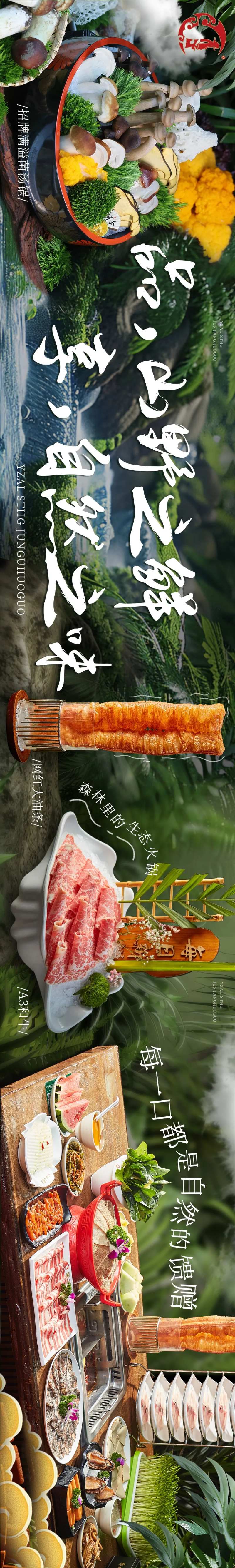 生态菌菇火锅大众点评五连图长图海报-采灵感-cailinggan.com