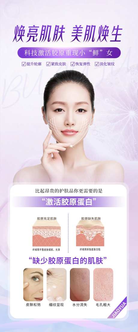 医美胶原蛋白原理海报-采灵感-https://www.cailinggan.com/