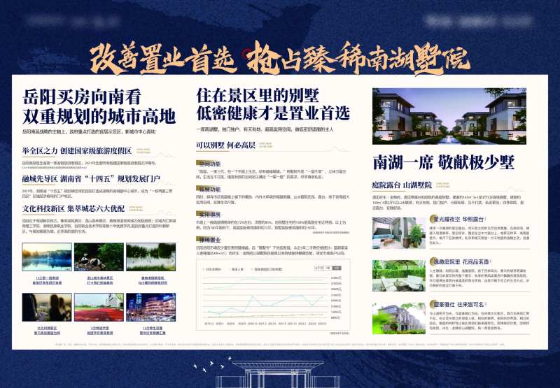 新中式地产蓝色别墅价值展板-采灵感-cailinggan.com