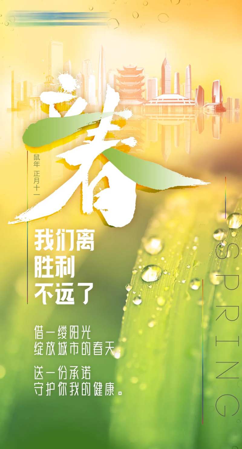 立春节气武汉加油海报-采灵感-cailinggan.com