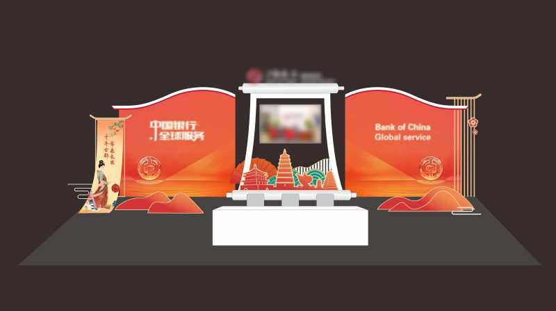 中式展位墙 画轴-采灵感-cailinggan.com