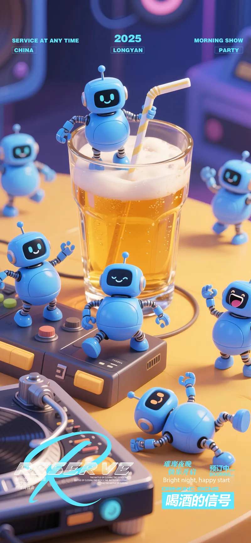 酒吧夜店迷你机器人开派对日常预定-采灵感-cailinggan.com