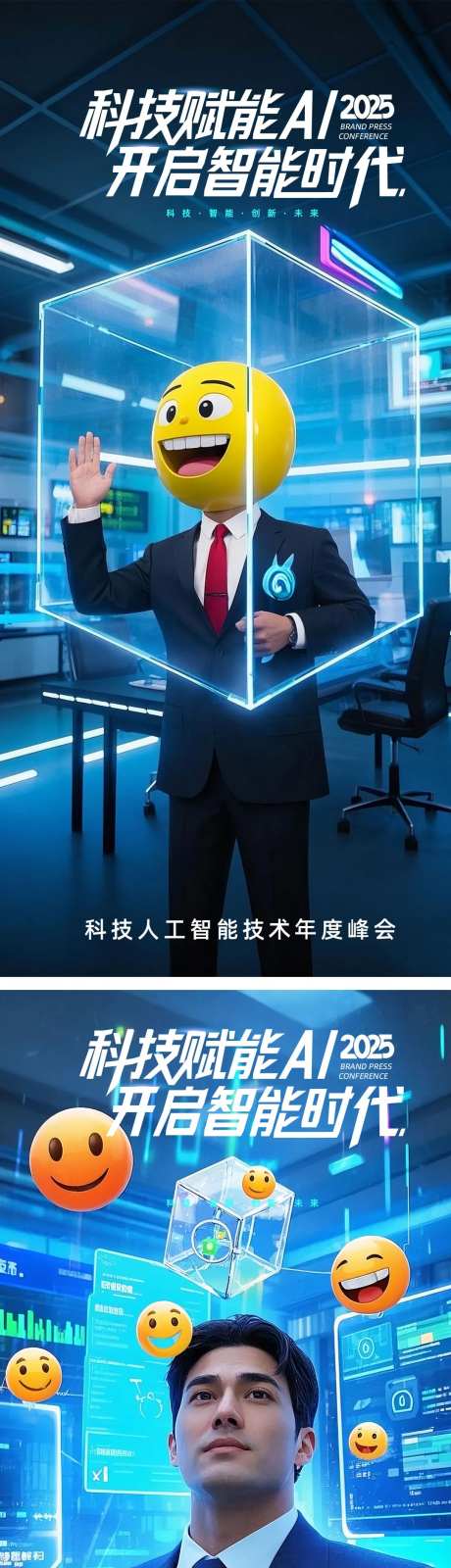 AI科技商务海报-采灵感-https://www.cailinggan.com/