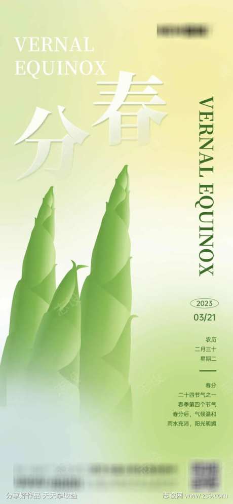 春分节气春笋春天地产海报-采灵感-https://www.cailinggan.com/