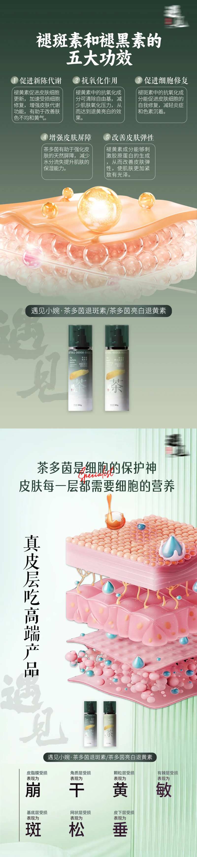 祛斑素的五大效果产品系列海报-采灵感-cailinggan.com