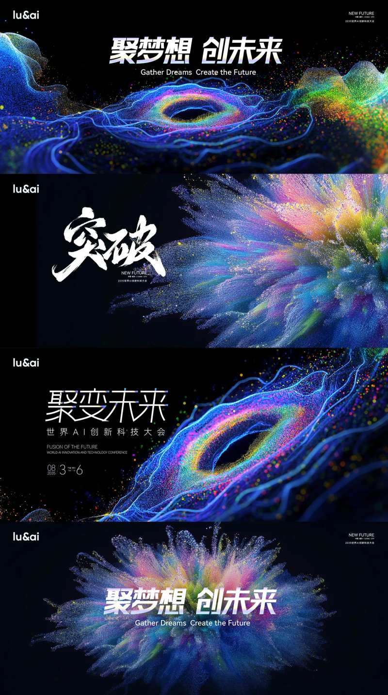 深色多彩科技抽象概念主视觉-采灵感-cailinggan.com