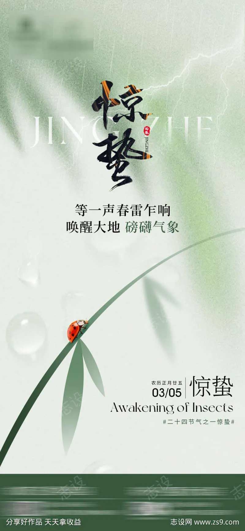 惊蛰节气海报-采灵感-cailinggan.com