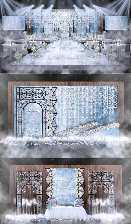 蓝色现代风婚礼活动展板-采灵感-https://www.cailinggan.com/