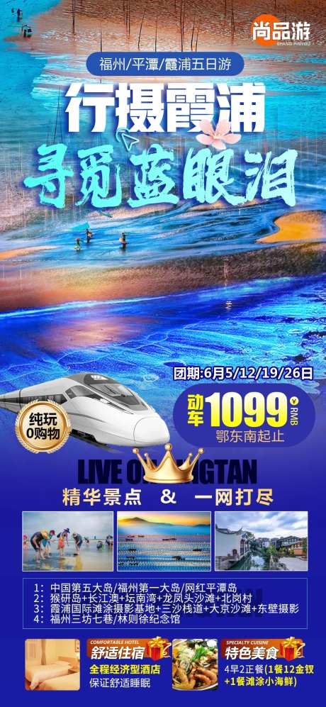 霞浦蓝眼泪旅游海报-采灵感-https://www.cailinggan.com/