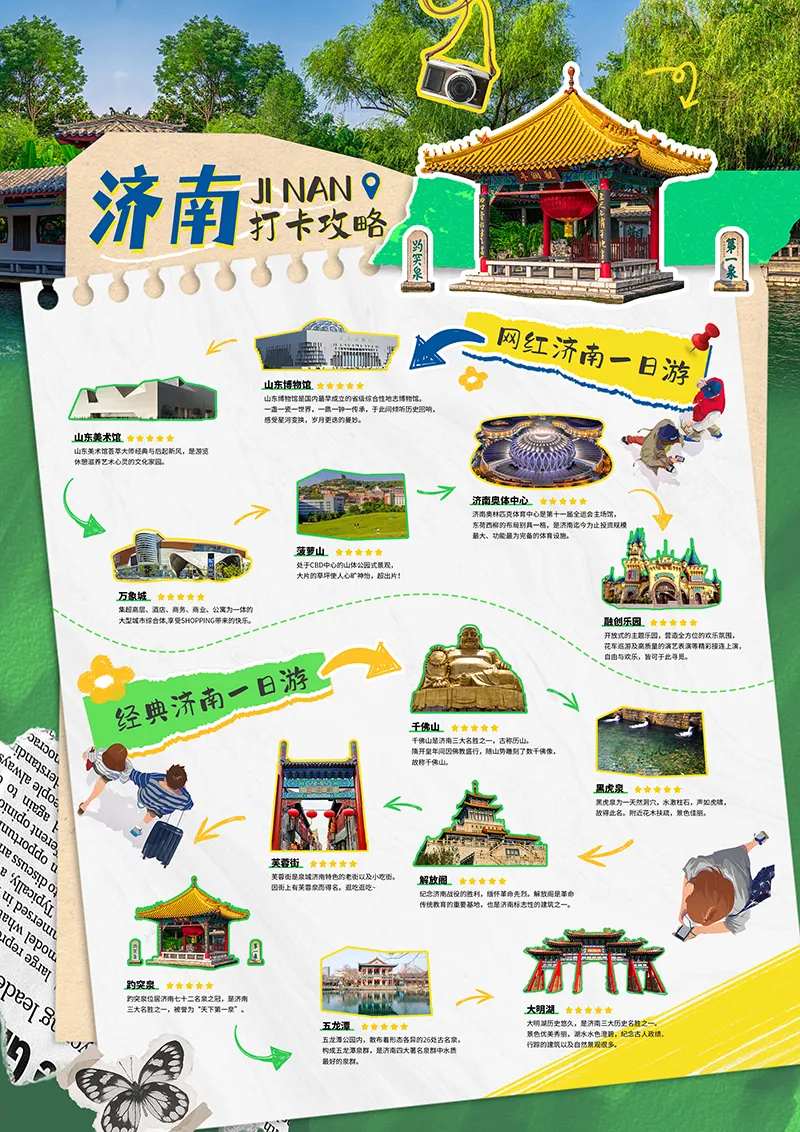 济南游玩攻略缤纷海报-采灵感-cailinggan.com