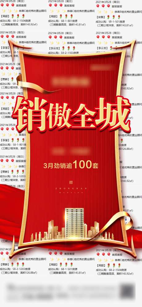 地产热销喜报加推海报-采灵感-https://www.cailinggan.com/