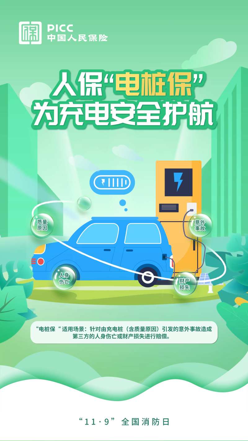 电桩保险宣传海报-采灵感-cailinggan.com