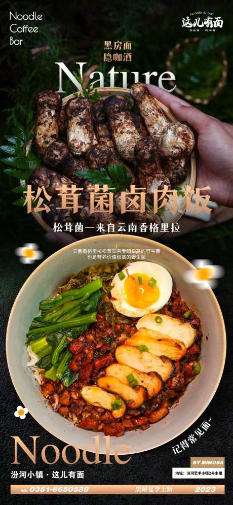 松茸菌卤肉饭海报-采灵感-https://www.cailinggan.com/