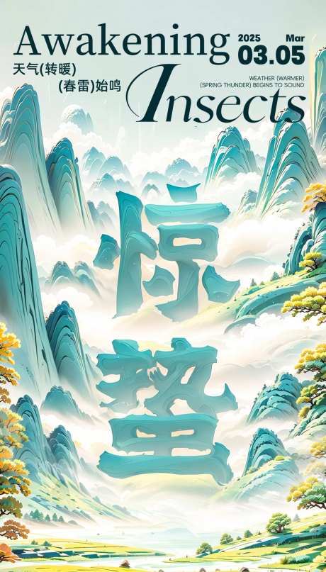 惊蛰节气海报-采灵感-cailinggan.com