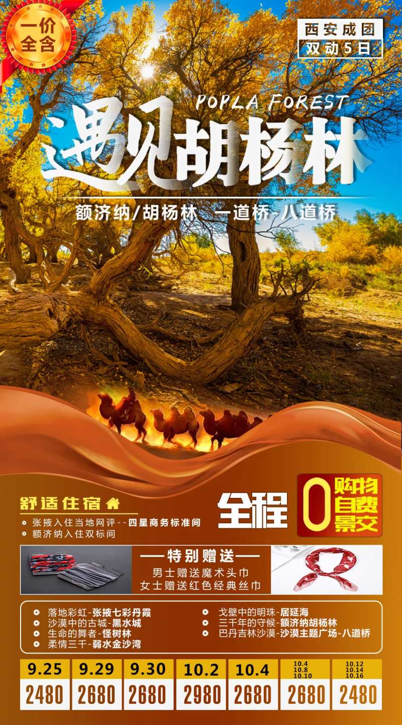 遇见胡杨林旅游海报-采灵感-cailinggan.com