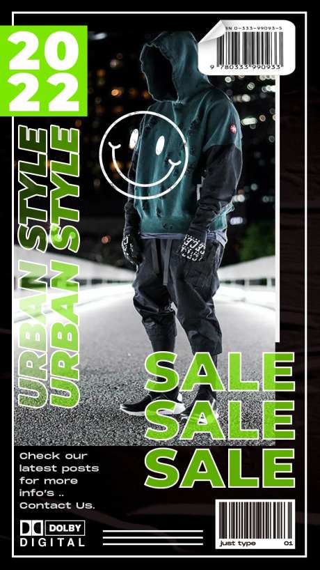 酸性潮流人物海报-采灵感-https://www.cailinggan.com/