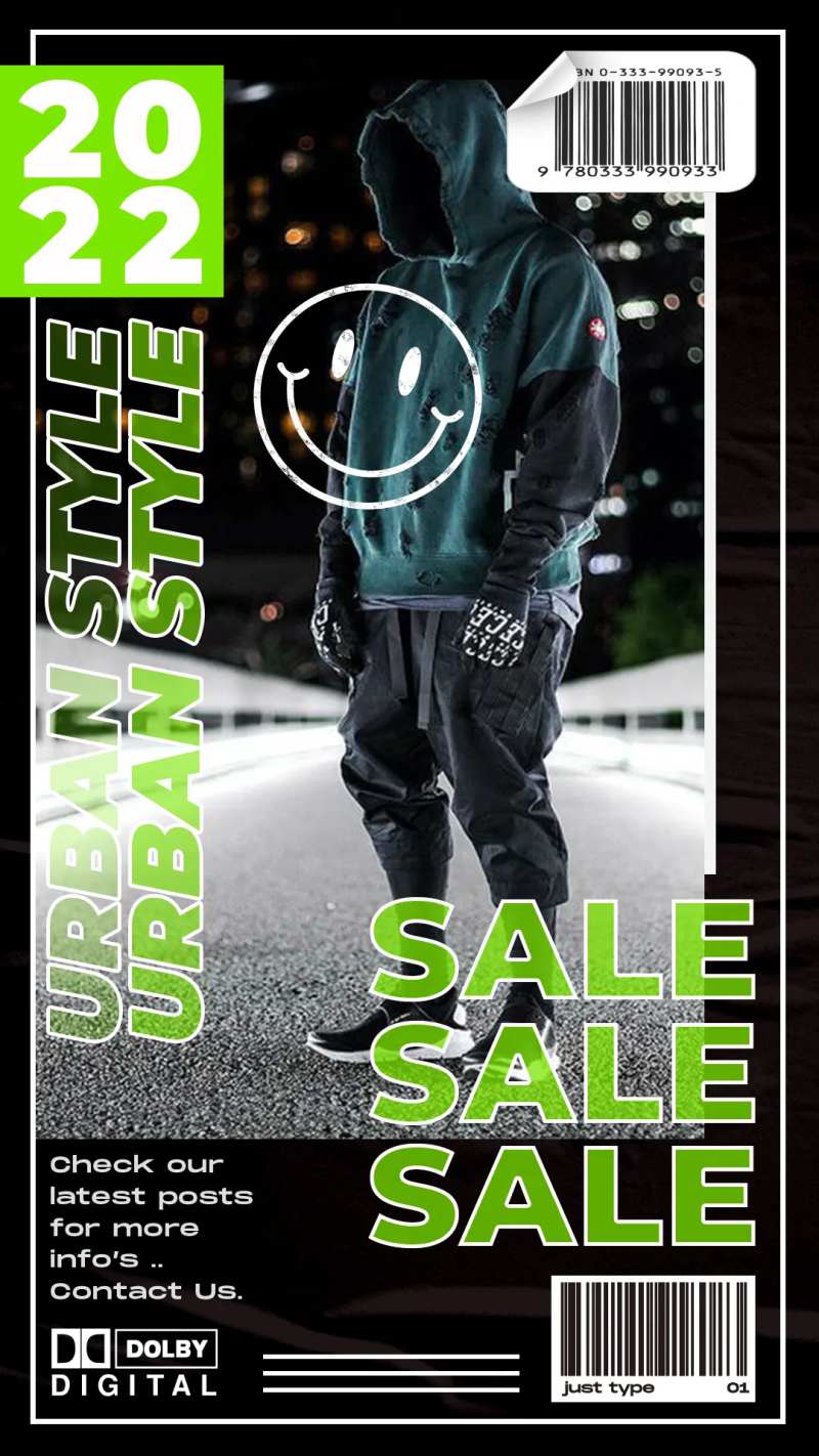 酸性潮流人物海报-采灵感-cailinggan.com