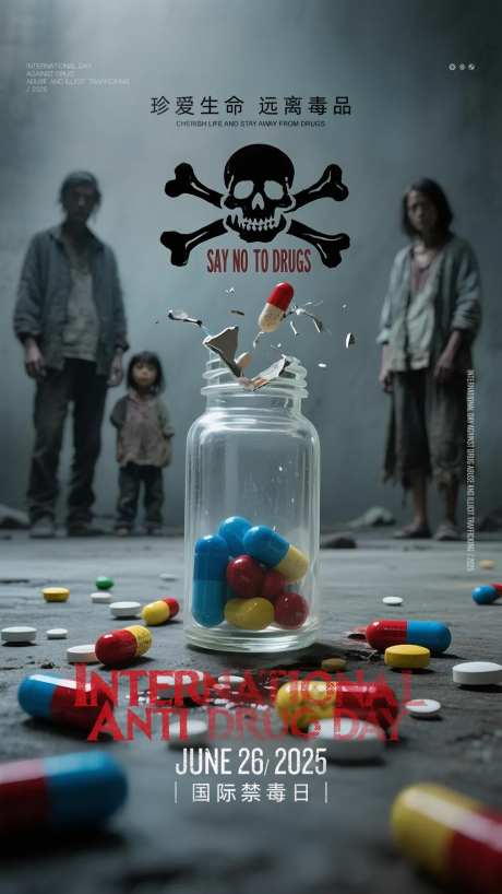 国际禁毒日海报-采灵感-https://www.cailinggan.com/