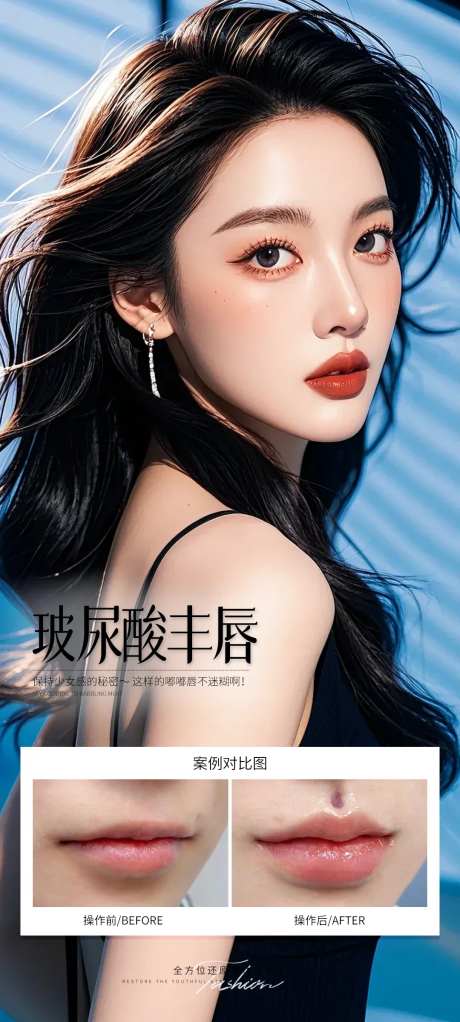玻尿酸丰唇案例海报-采灵感-https://www.cailinggan.com/
