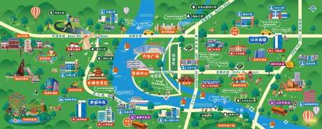 卡通插画地图-采灵感-https://www.cailinggan.com/
