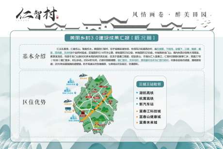 新中式美丽乡村建设展板-采灵感-https://www.cailinggan.com/
