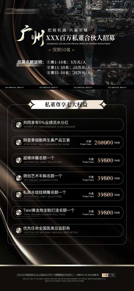 医美股东招募海报-采灵感-https://www.cailinggan.com/