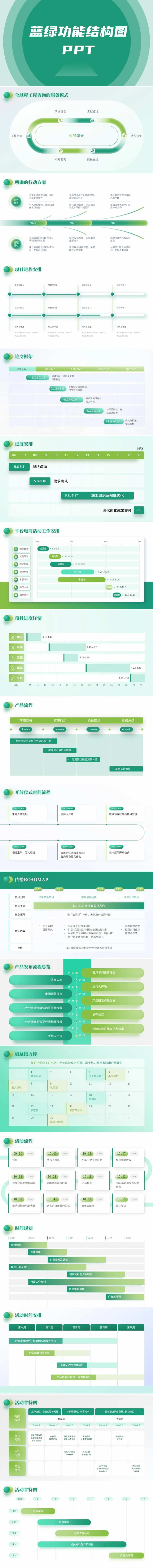 蓝绿功能结构图PPT-采灵感-cailinggan.com