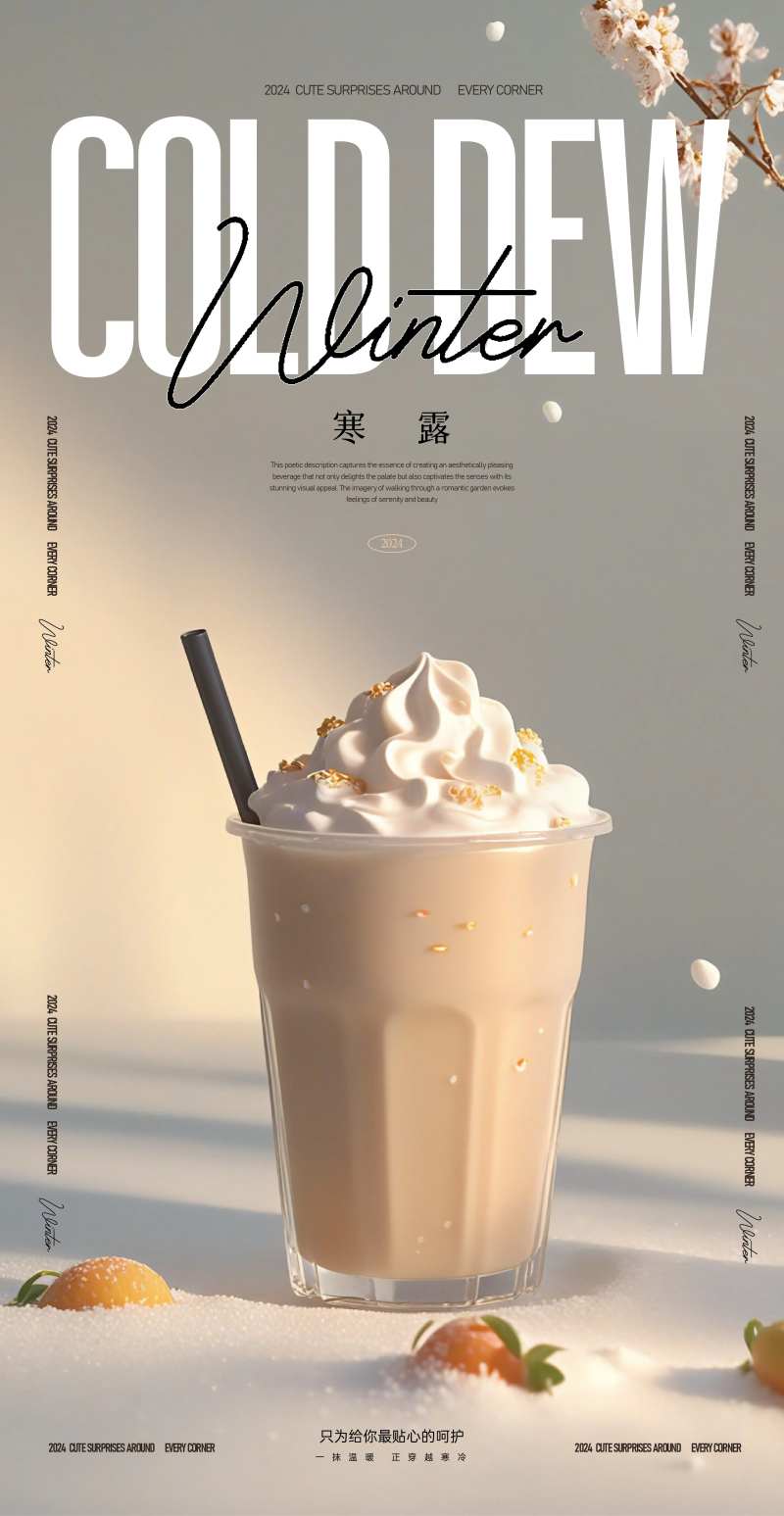 寒露节气奶茶海报-采灵感-cailinggan.com