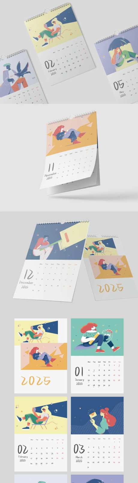 2025插画竖版挂历 -采灵感-https://www.cailinggan.com/