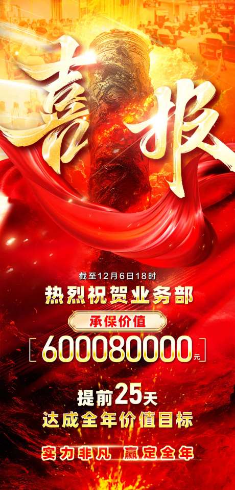 话业绩达成表彰贺报海报-采灵感-https://www.cailinggan.com/