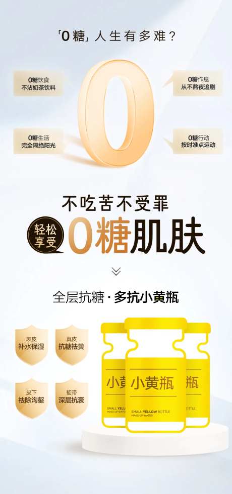 医美抗糖小黄瓶朋友圈海报-采灵感-https://www.cailinggan.com/