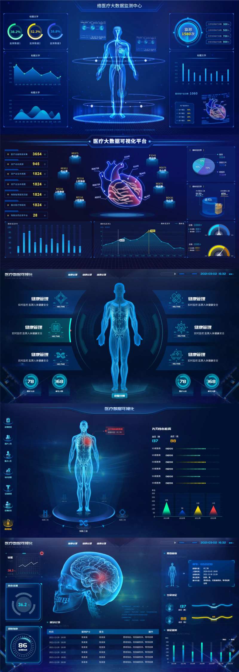 医疗UI界面全是心脏脑科健康管理网络-采灵感-cailinggan.com
