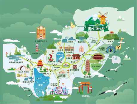 卡通地产区位图 -采灵感-https://www.cailinggan.com/