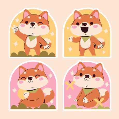 卡通柴犬形象  -采灵感-https://www.cailinggan.com/