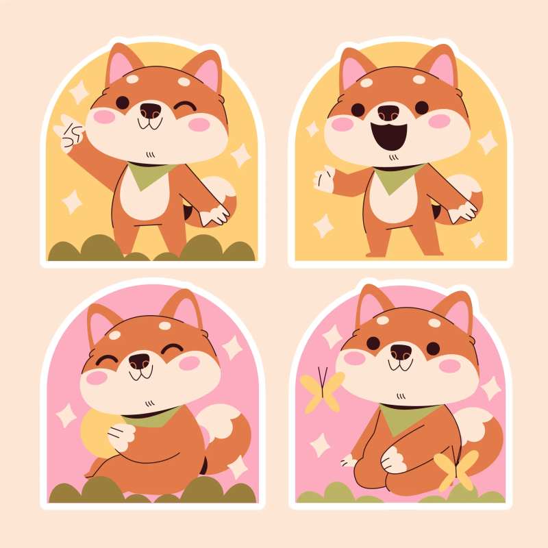 卡通柴犬形象  -采灵感-cailinggan.com
