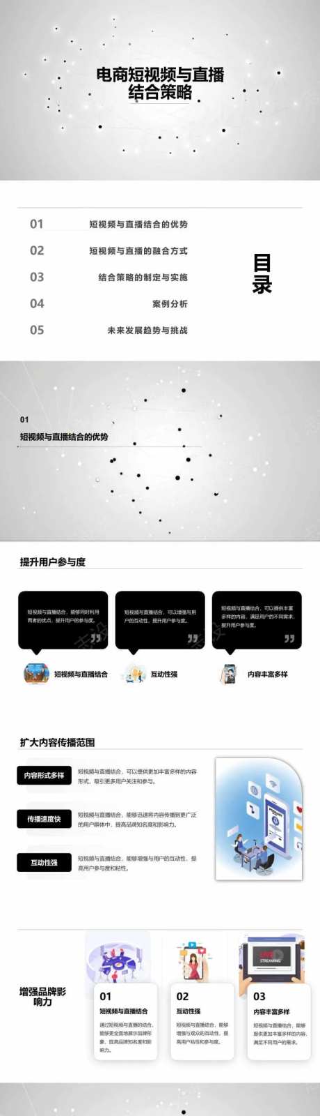 电商短视频与直播结合策略PPT-采灵感-https://www.cailinggan.com/