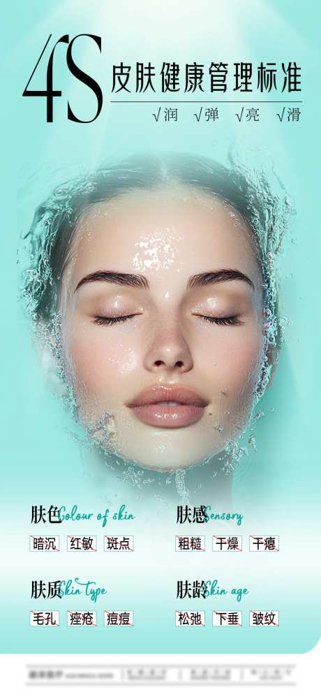 4S皮肤健康管理标准海报-采灵感-https://www.cailinggan.com/