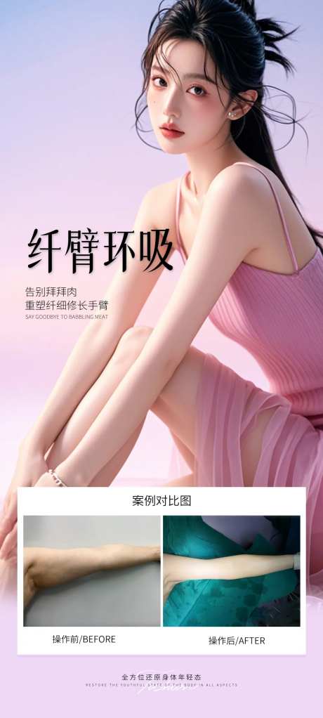医美手臂环吸案例海报-采灵感-https://www.cailinggan.com/
