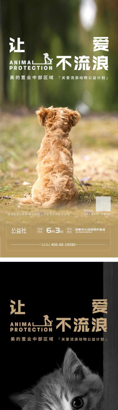 流浪狗公益海报-采灵感-https://www.cailinggan.com/