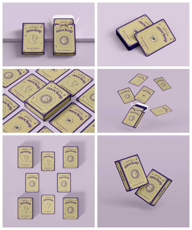 塔罗牌扑克牌卡片样机-采灵感-cailinggan.com