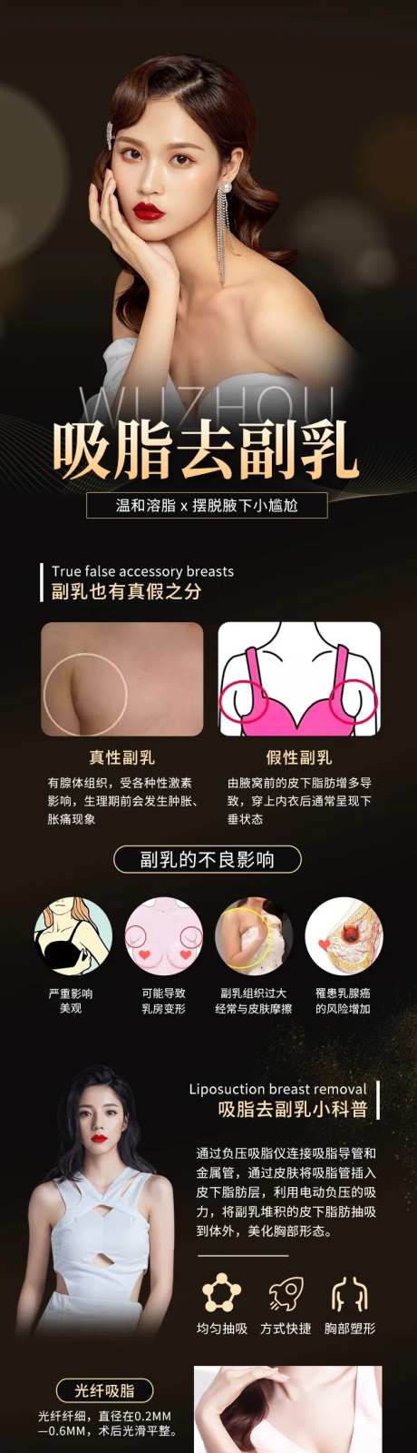 吸脂去副乳医美长图海报-采灵感-https://www.cailinggan.com/