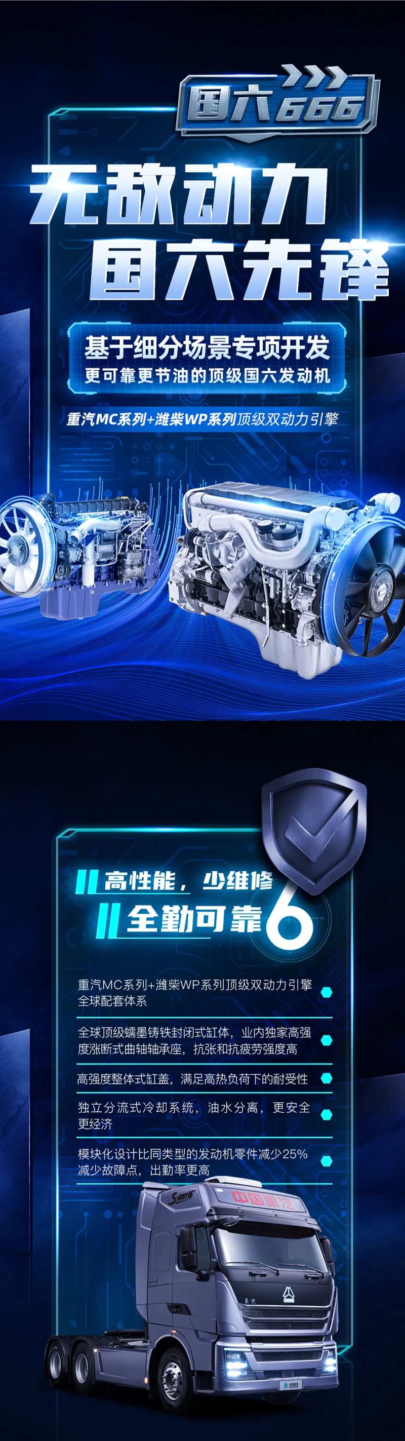 卡车发动机简介宣传海报-采灵感-cailinggan.com