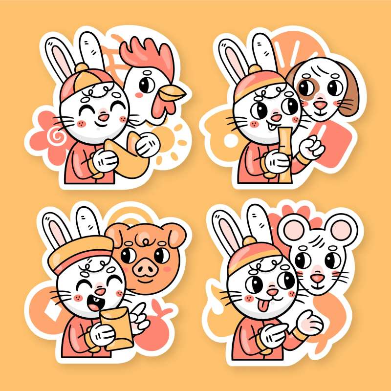 卡通兔子形象  -采灵感-cailinggan.com